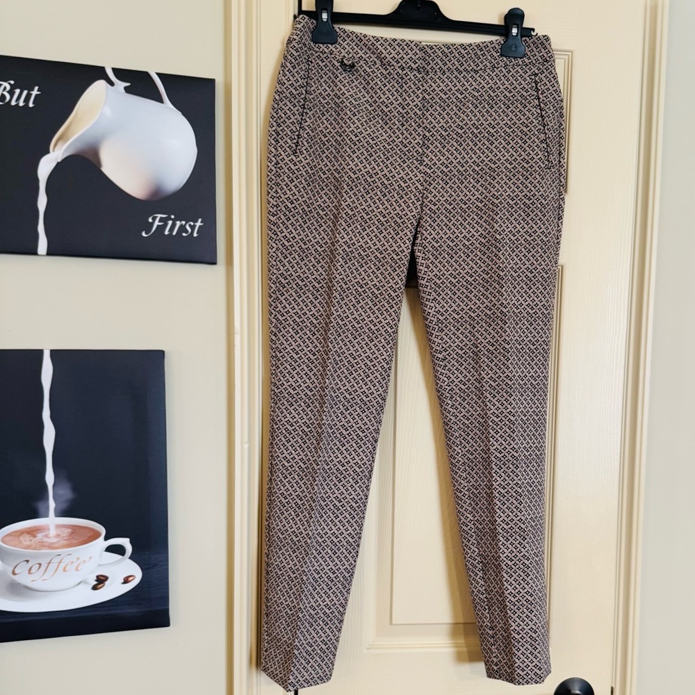 Adrianna Papell Brown & Black Geometric Slim Pants